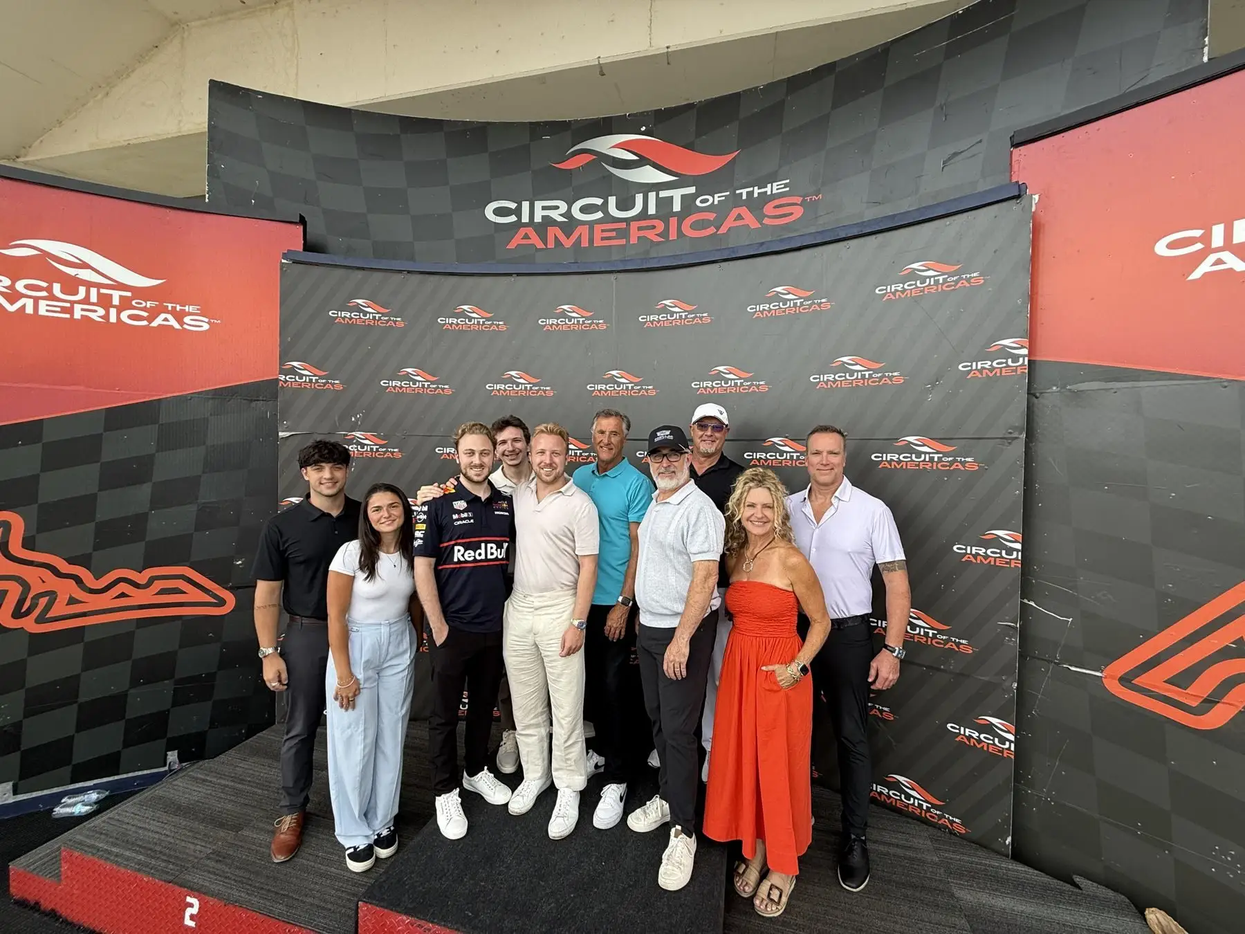 The Yieldz team and partners on the podium at Circuit of the Americas, Austin